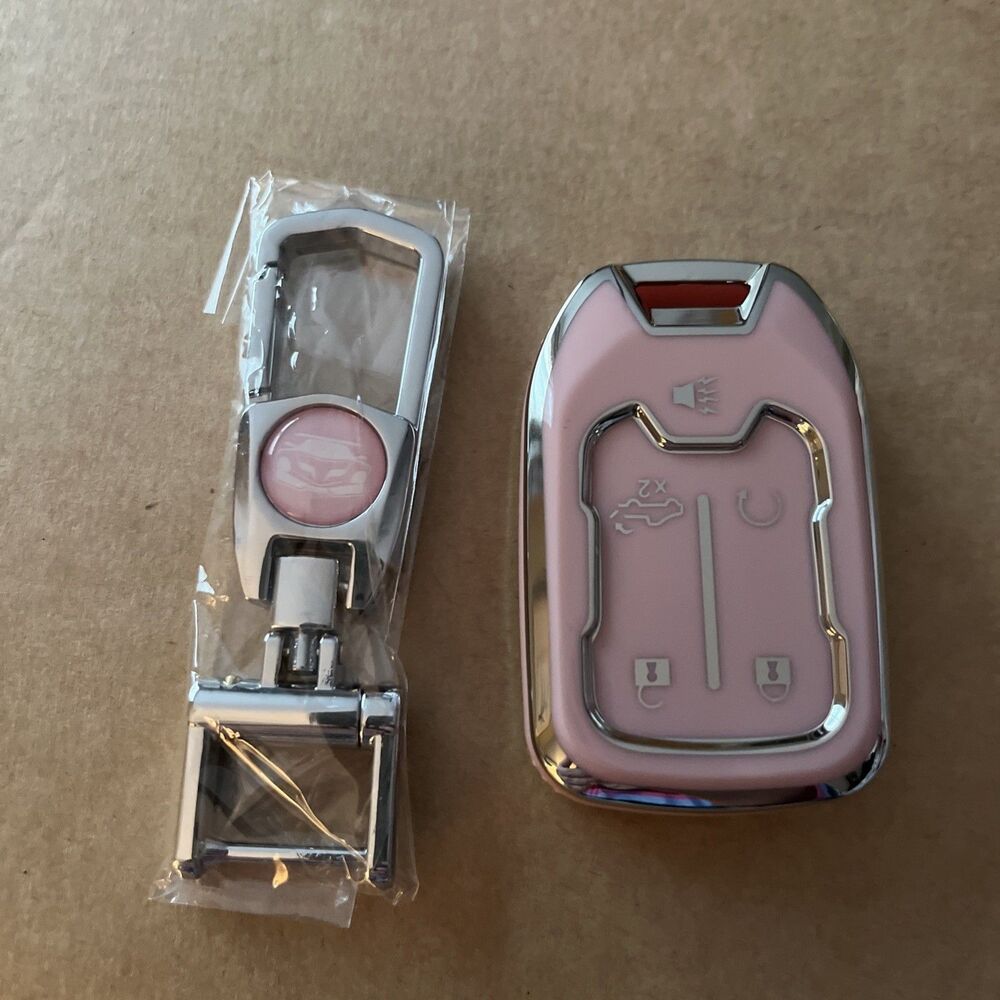for Chevy Key Fob Cover with Keychain.TPU Keyshell No 5-Buttons Pink 5 Buttons